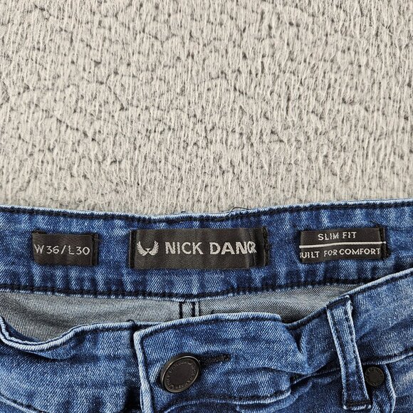 Nick Danger Jeans Mens 36x30 Blue Slim Fit Straight‎ Supreme Flex Stretch - Picture 4 of 16